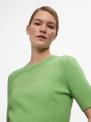 OBJNOELLE S/S KNIT T-SHIRT NOOS Vibrant Green-MELANGE