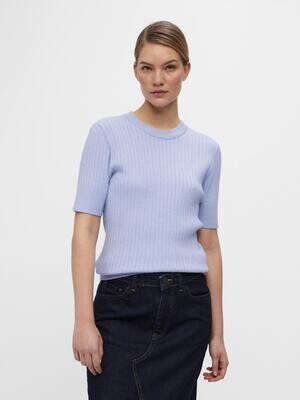 OBJNOELLE S/S KNIT T-SHIRT NOOS Brunnera Blue/Melang
