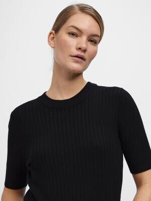 OBJNOELLE S/S KNIT T-SHIRT NOOS Black