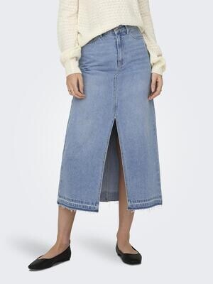 JDYBELLA HW LONG SKIRT DNM NOOS Light Blue Denim