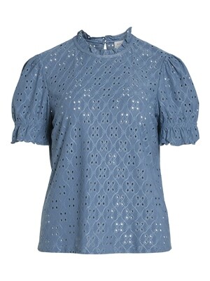 VIKAWA S/S FLOUNCE TOP - NOOS Coronet Blue