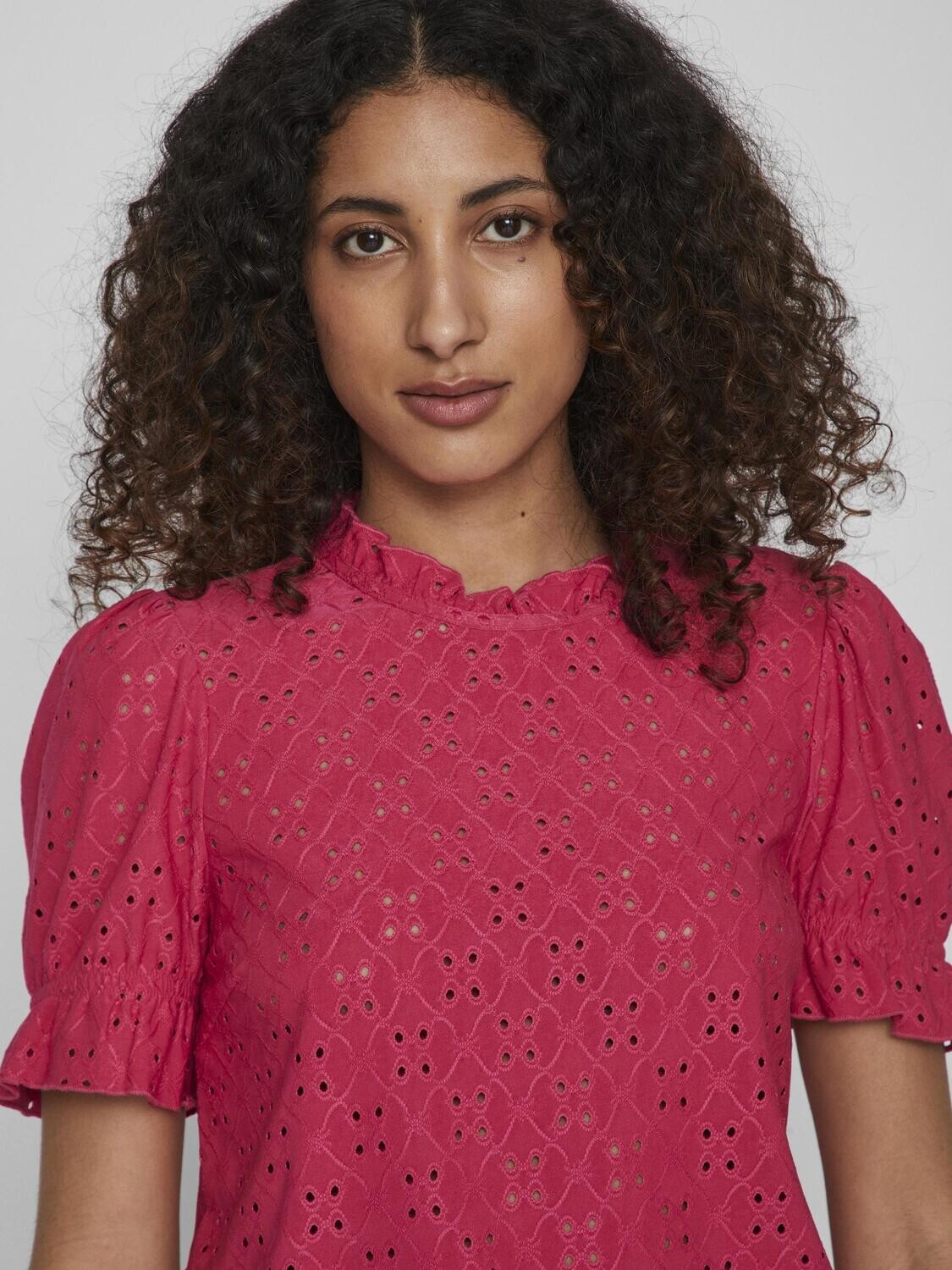 VIKAWA S/S FLOUNCE TOP - NOOS Pink Yarrow
