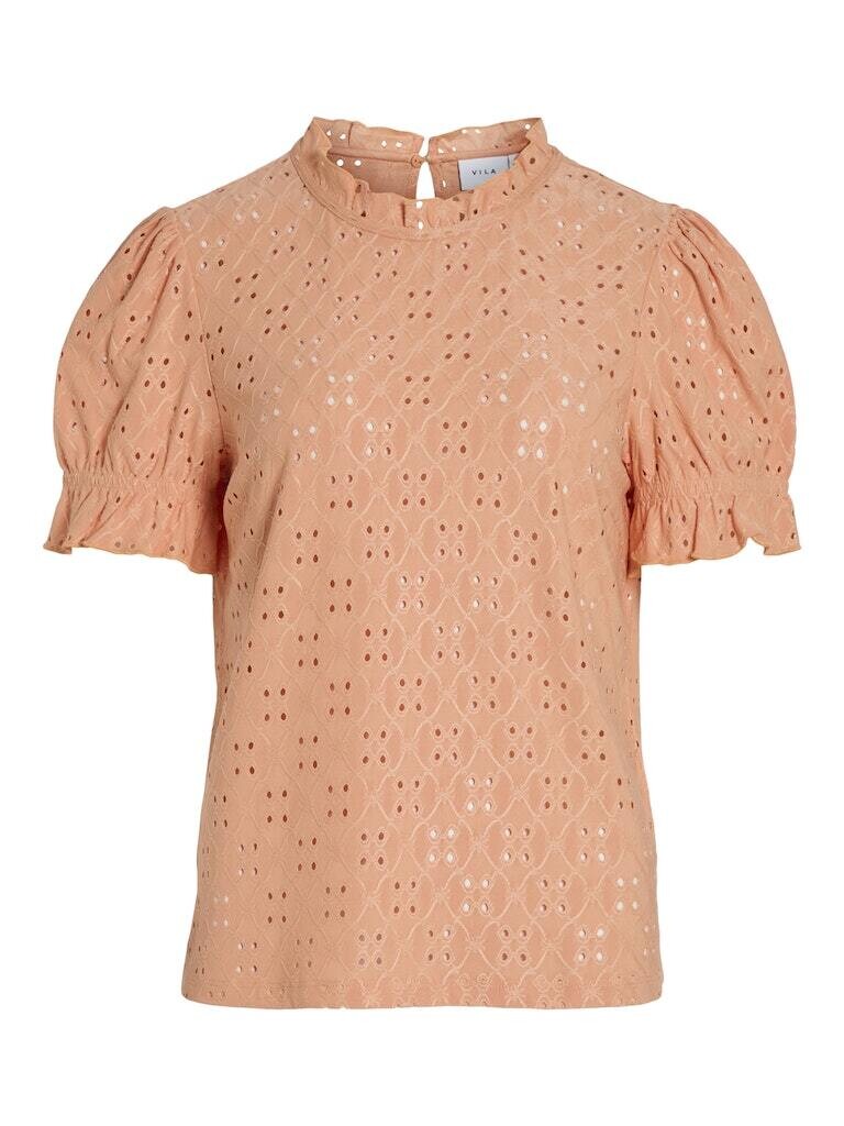 VIKAWA S/S FLOUNCE TOP - NOOS Shell Coral