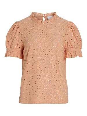 VIKAWA S/S FLOUNCE TOP - NOOS Shell Coral