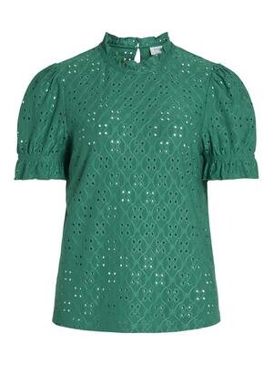 VIKAWA S/S FLOUNCE TOP - NOOS Ultramarine Green