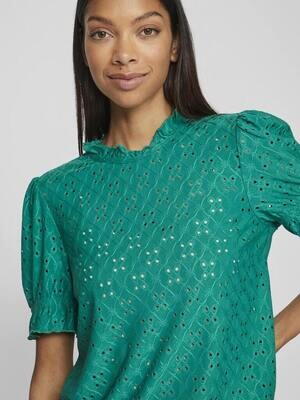 VIKAWA S/S FLOUNCE TOP - NOOS Ultramarine Green