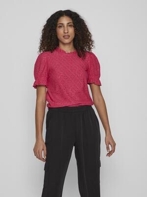 VIKAWA S/S FLOUNCE TOP - NOOS Pink Yarrow