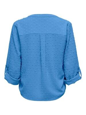 JDYDIVYA 7/8 DOBBY V-NECK TOP WVN Hydrangea