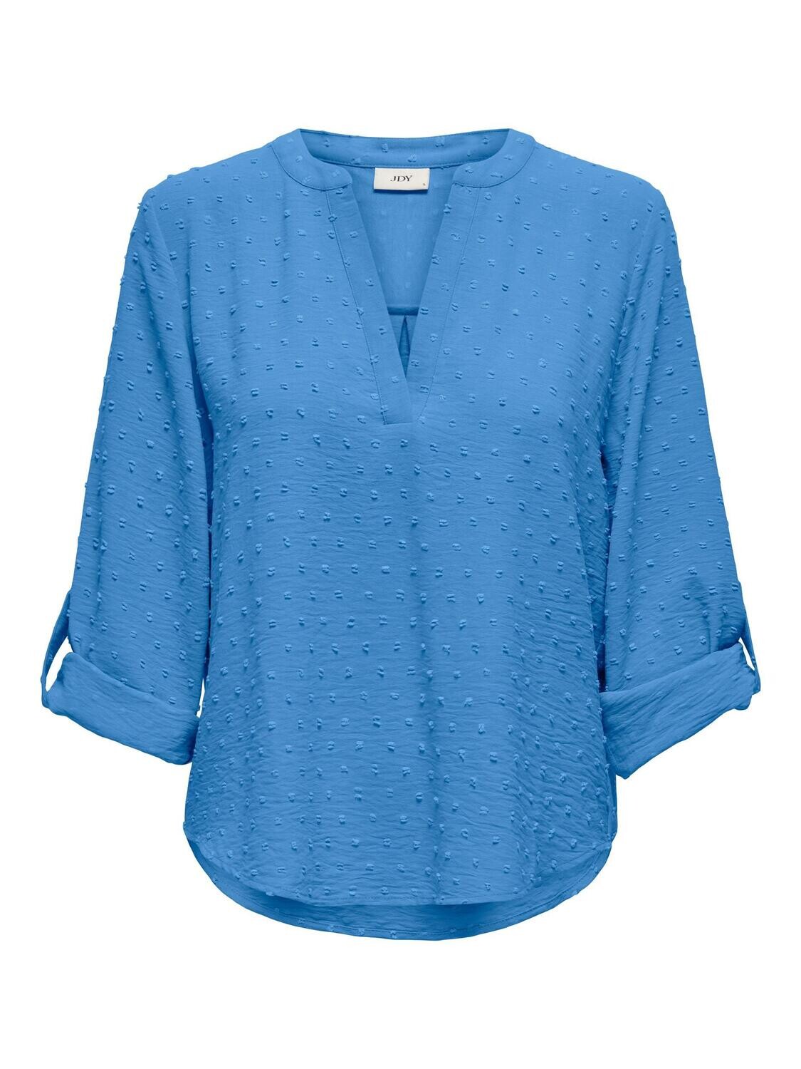 JDYDIVYA 7/8 DOBBY V-NECK TOP WVN Hydrangea