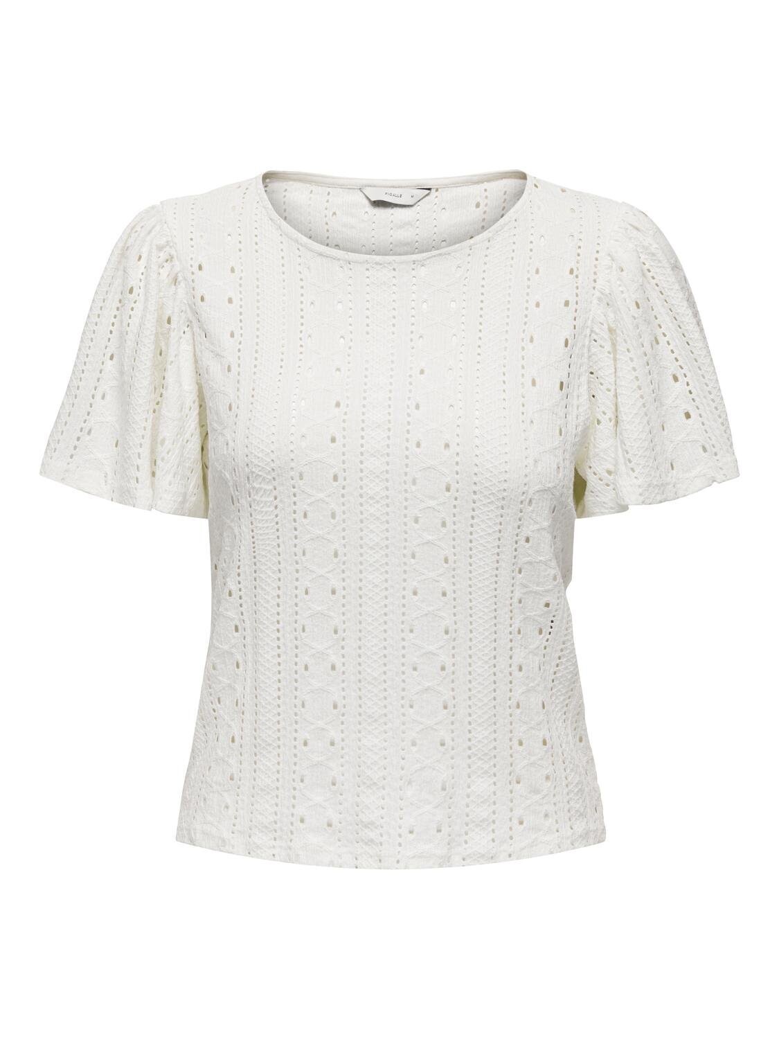 ONLRIVERSIDE S/S FLAIRED TOP JRS Cloud Dancer
