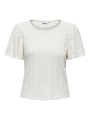 ONLRIVERSIDE S/S FLAIRED TOP JRS Cloud Dancer