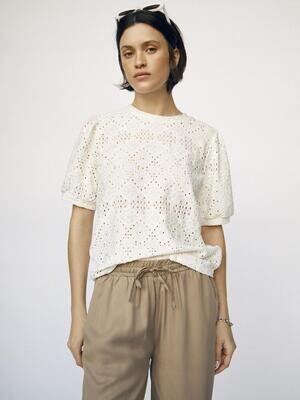 OBJFEODORA S/S TOP NOOS Cloud Dancer