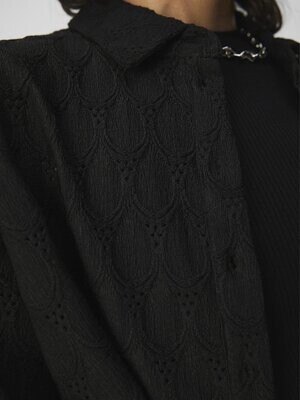 OBJFEODORA 2/4 SLEEVE SHIRT DIV Black