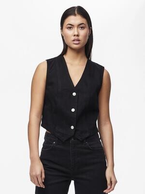 PCALMA DENIM VEST D2D Dark Grey Denim