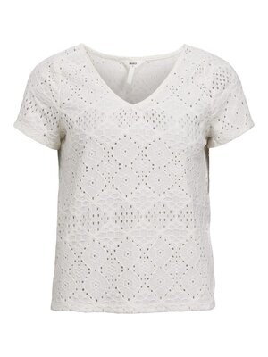 OBJFEODORA S/S V-NECK TOP NOOS Cloud Dancer