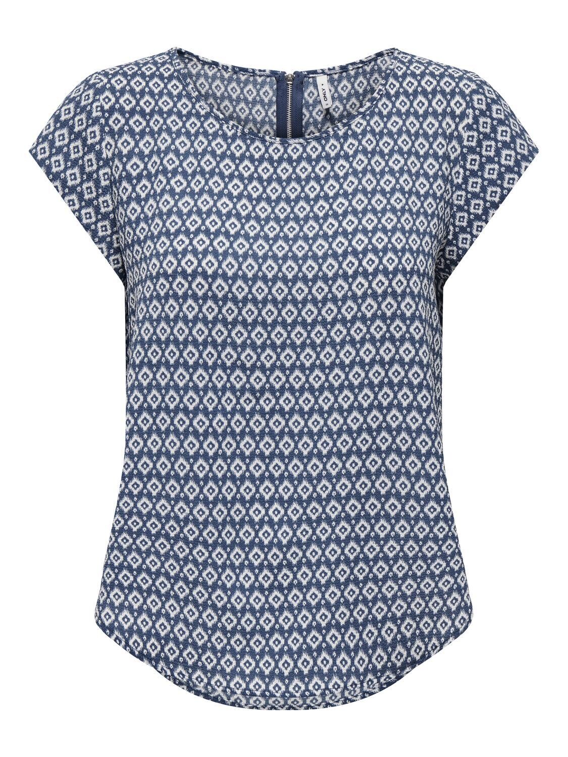 ONLVIC S/S AOP TOP NOOS PTM Dark Denim/Small ika