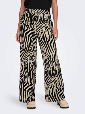 JDYCAMILLE MW WIDE PANT WVN Tapioca/BLACK ZEBRA