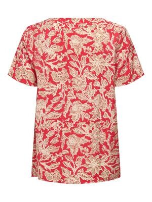 JDYCAMILLE S/S O-NECK TOP WVN Bittersweet-SAFARI BLOCK