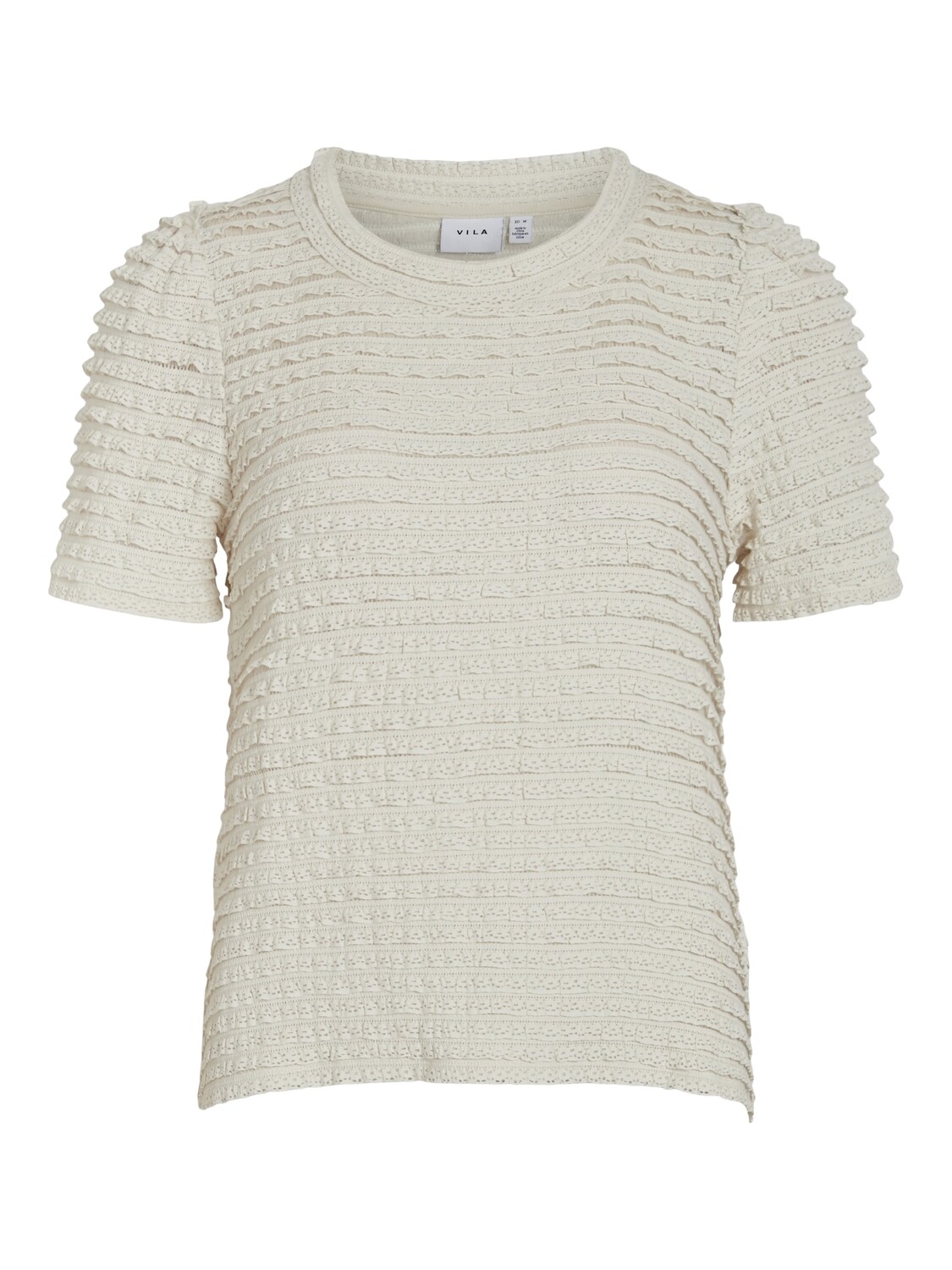 VILOGAN OPEN O-NECK S/S TOP/SU/2C Birch