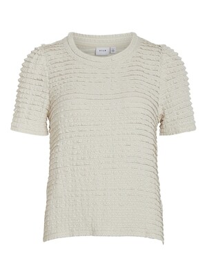VILOGAN OPEN O-NECK S/S TOP/SU/2C Birch