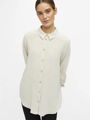 OBJSANNE L/S SHIRT NOOS Sandshell
