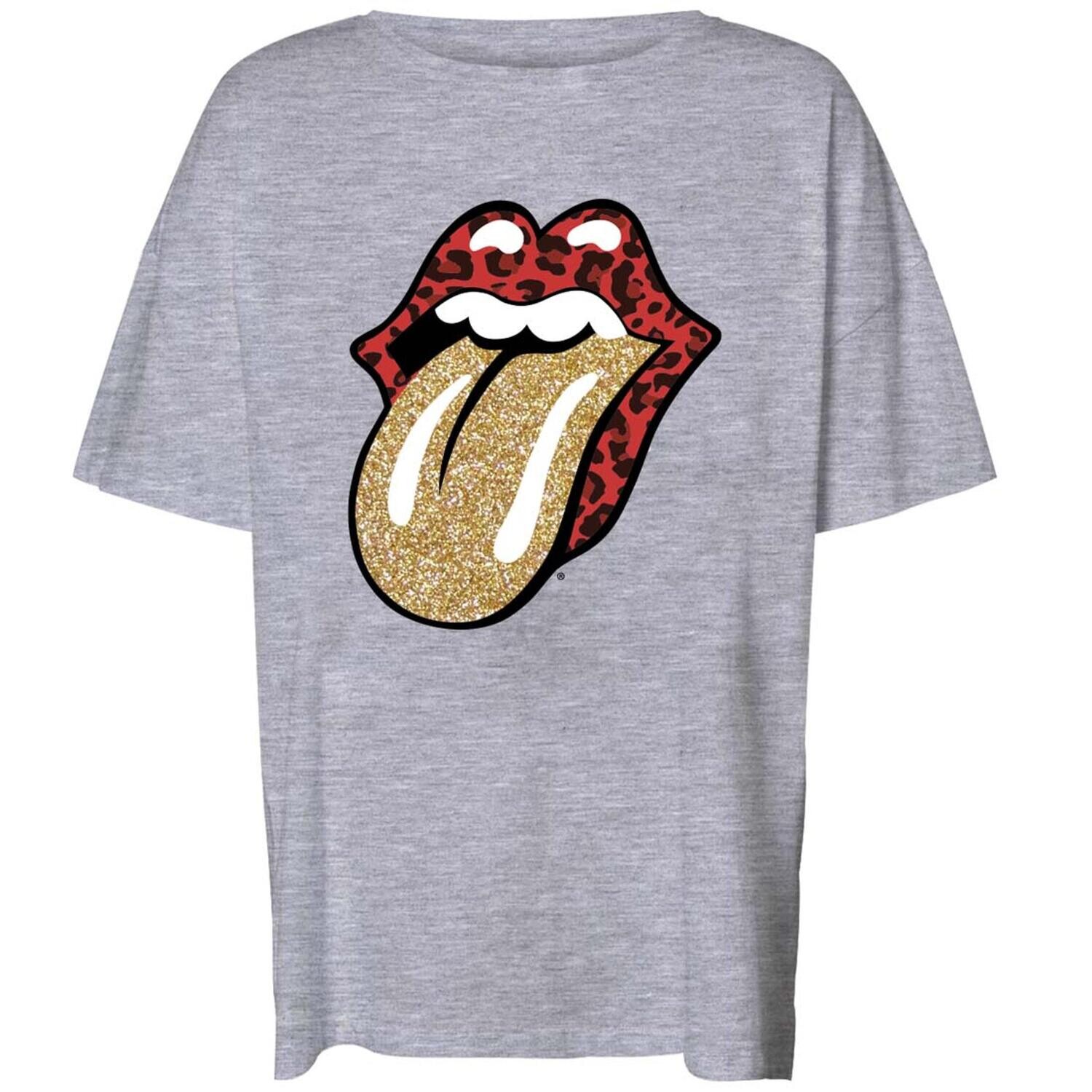 NMIDA GLITTER ROLLING STONES JRS Light Grey Melange-GLITTER ROL