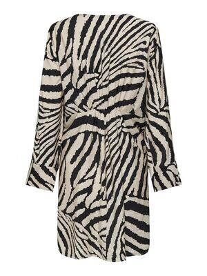JDYCAMILLE L/S KNOT DRESS WVN Tapioca/BLACK ZEBRA