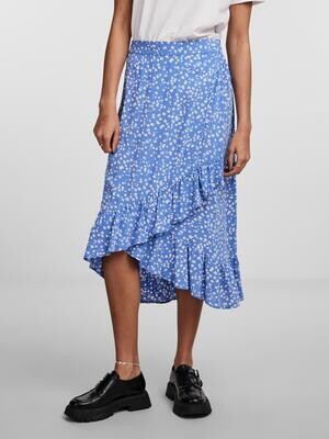 PCJULIA HW MIDI SKIRT Marina/SMALL FLOWERS