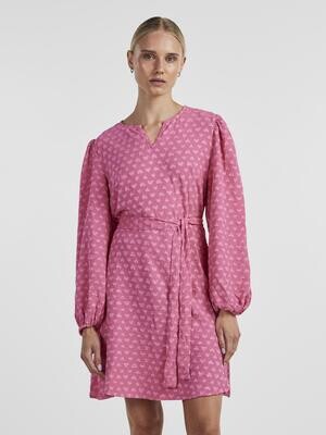 PCMAIKEN LS SHORT TIE DRESS D2D Shocking Pink