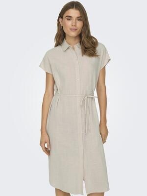 ONLTIZANA NERI COTTON S/S DRESS WVN NOOS Pumice Stone