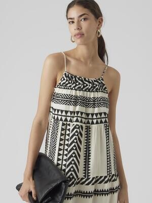 VMDICTHE S/L MAXI DRESS WVN Birch-Ibiza black