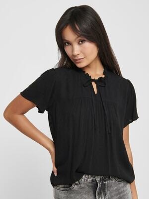 JDYLIMA LIFE S/S TOP WVN NOOS Black