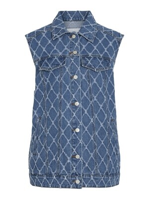 VICLAY OVERSIZE WAISTCOAT MBD Medium Blue Denim/LA