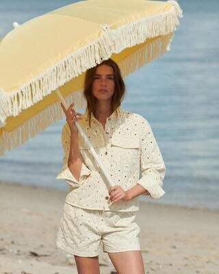 VIEMILIA EMB ANGLAISE DENIM JACKET Eggnog