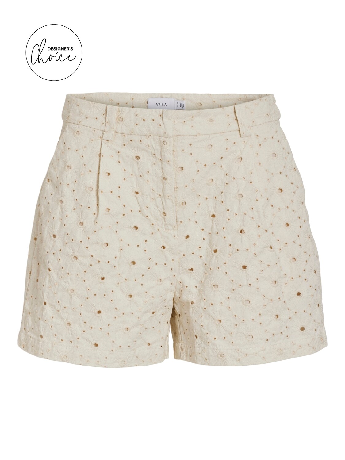 VIEMILIA EMB ANGLAISE DENIM SHORTS Eggnog