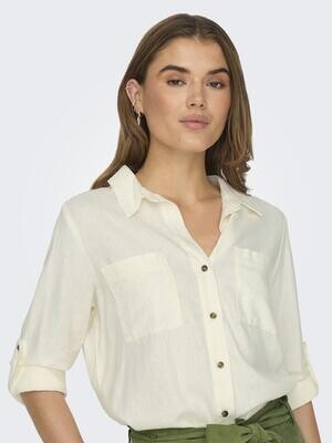 ONLYASMIN-CARO L/S LINEN SHIRT PNT NOOS Cloud Dancer