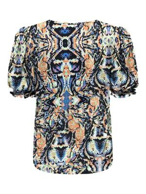 ONLNOVA LIFE VIS S/S BLAIR TOP AOP Summer Green-474 Wild graphic