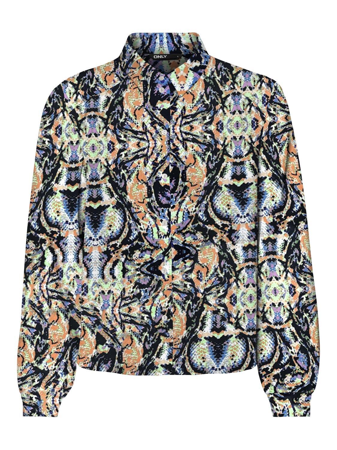 ONLNOVA LIFE VIS L/S EMMA SHIRT AOP Summer Green/474 Wild graphic