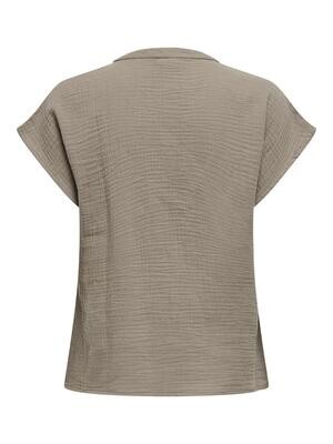 JDYTHEIS LIFE S/S TOP WVN DIA Brindle