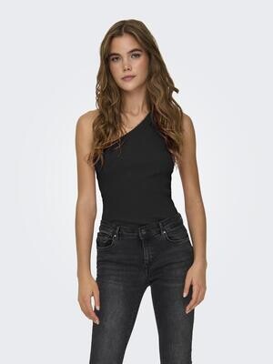 JDYCIRKELINE S/L ONE SHOULDER TOP KNT Black