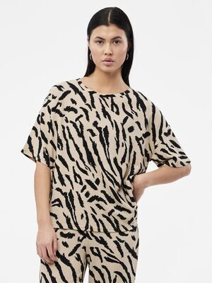 PCLUNA SS OVERSIZE TEE SA BC White Pepper/Animal