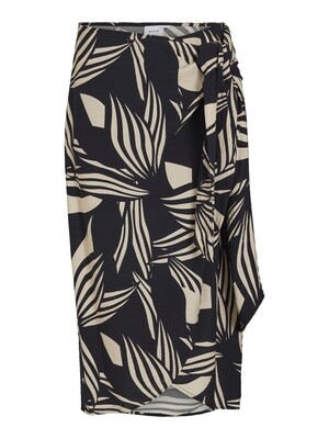 VIALINIA MIDI SHARONG SKIRT Black Beauty/BIRCH