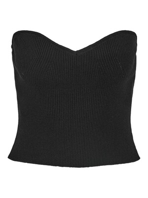 NMCHICKA TUBE KNIT CROP TOP FWD Black