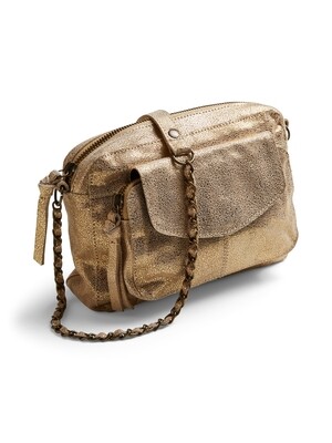 PCNAINA LEATHER CROSS BODY FC NOOS Gold Colour-Snow