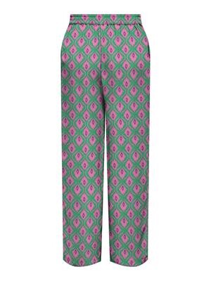 ONLNOVA LIFE VIS PALAZZO PANT AOP Deep Mint-522 Vibrant geo
