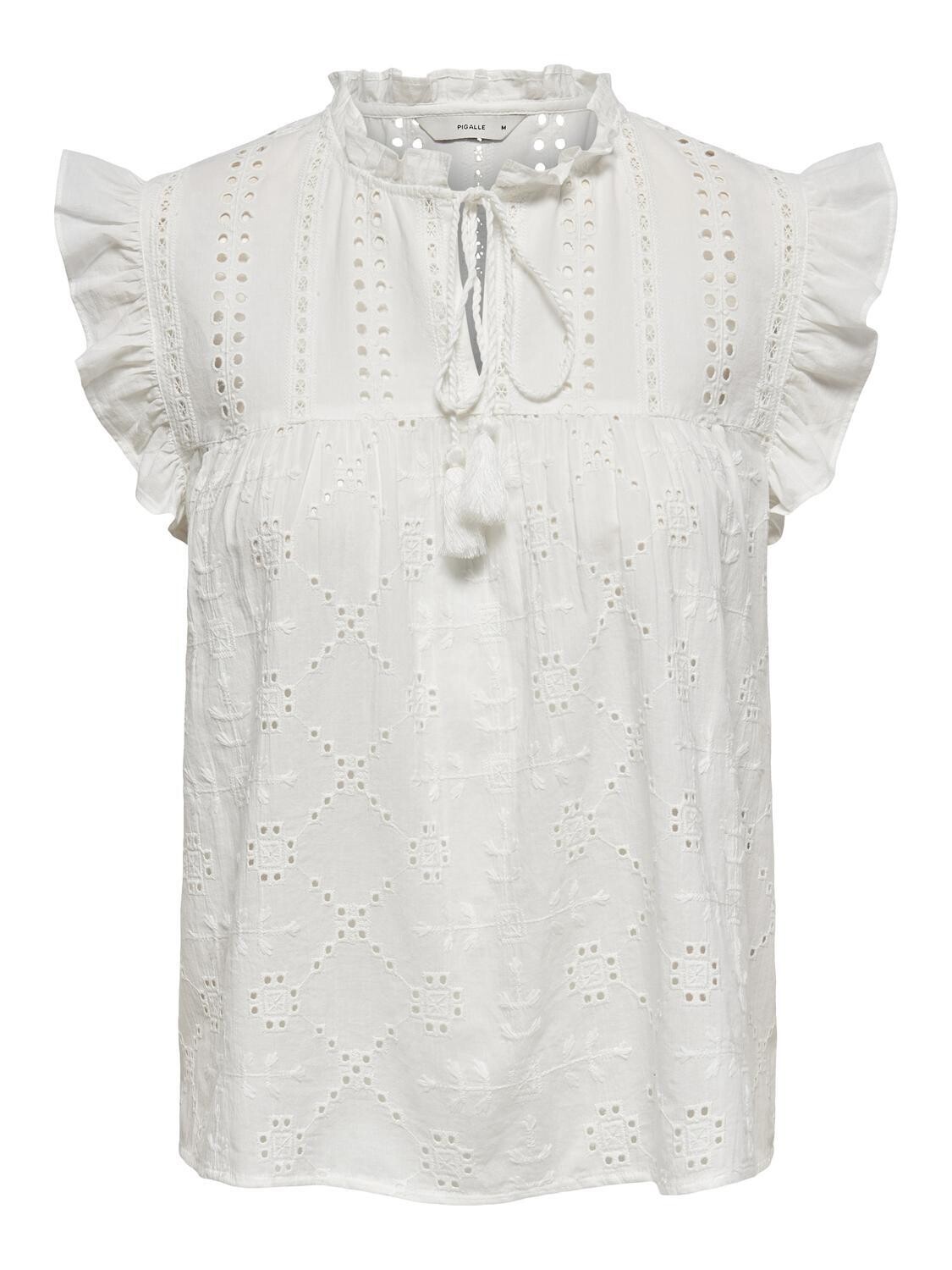 ONLREVA LIFE S/L EMB TOP WVN NOOS Cloud Dancer