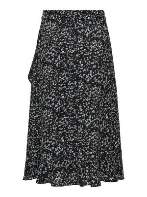 ONLCARLY FLOUNCE LONG SKIRT WVN NOOS Black/MAY FLOWER