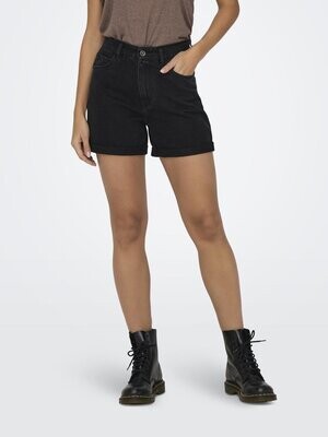 ONLVEGA HW MOM DNM SHORTS NOOS Black Denim
