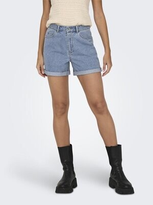 ONLVEGA HW MOM DNM SHORTS NOOS Light Blue Denim
