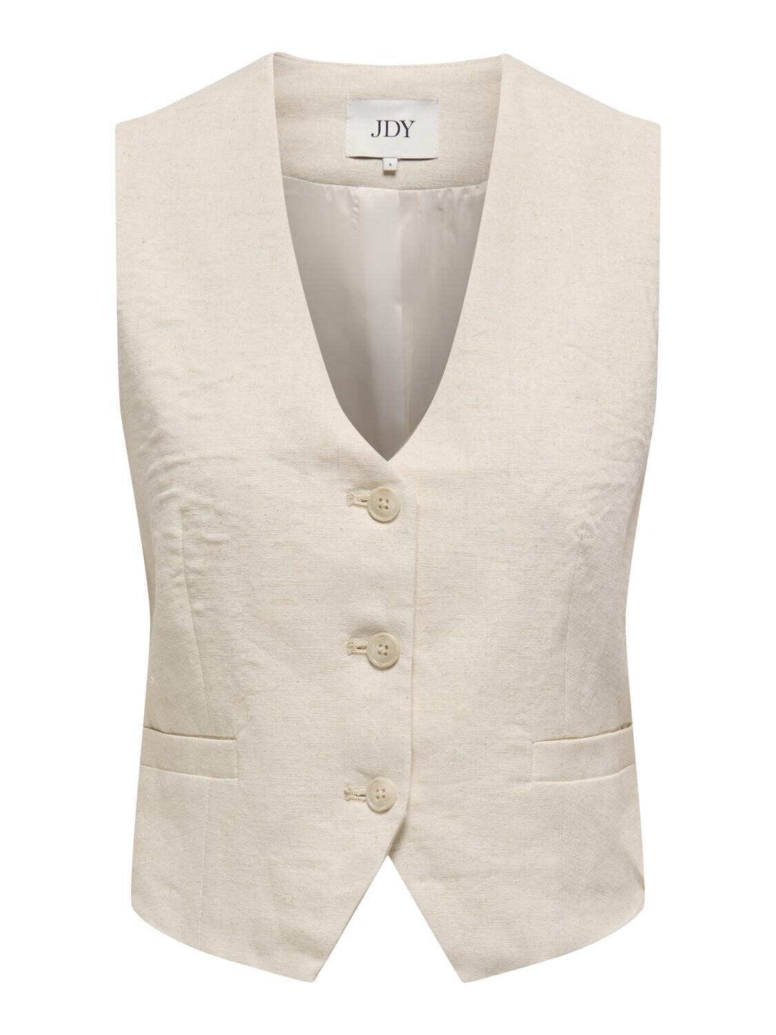 JDYMAYA LINEN WAISTCOAT PNT DIA Oatmeal/MELANGE